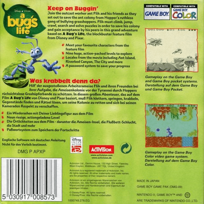 A Bug's Life — box-2D-back (EU)