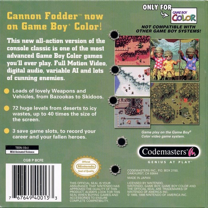 Cannon Fodder — box-2D-back (US)