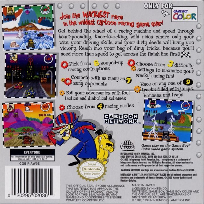 Wacky Races — box-2D-back (US)