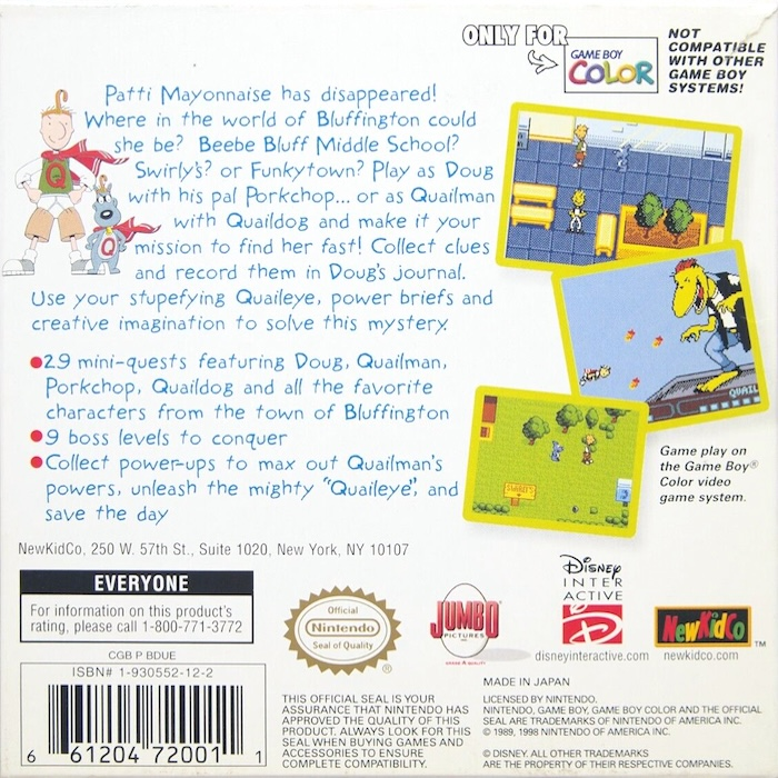 Doug's Big Game — box-2D-back (US)
