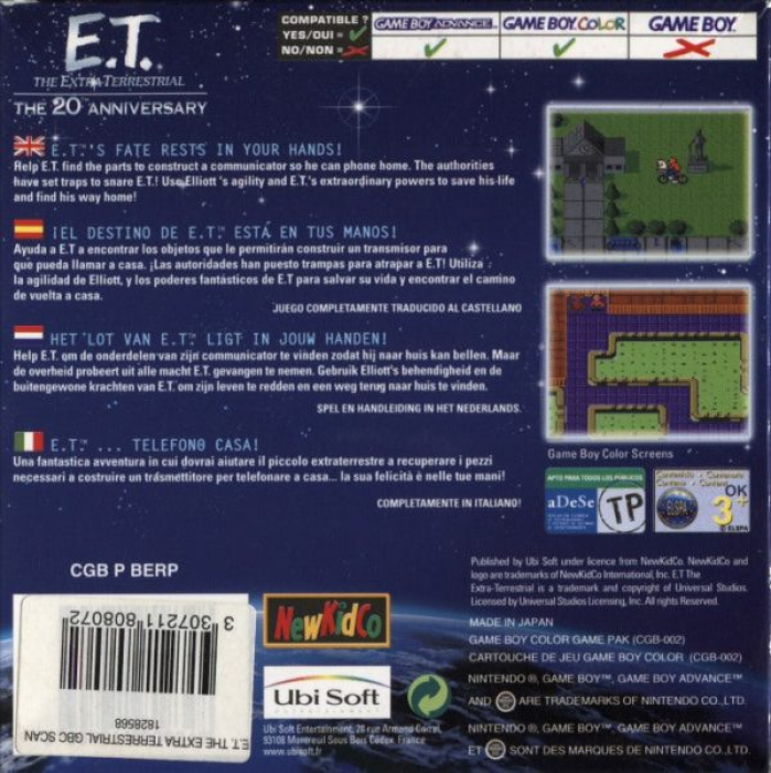 E.T. - The Extra-Terrestrial - Escape from Planet Earth — box-2D-back (EU)