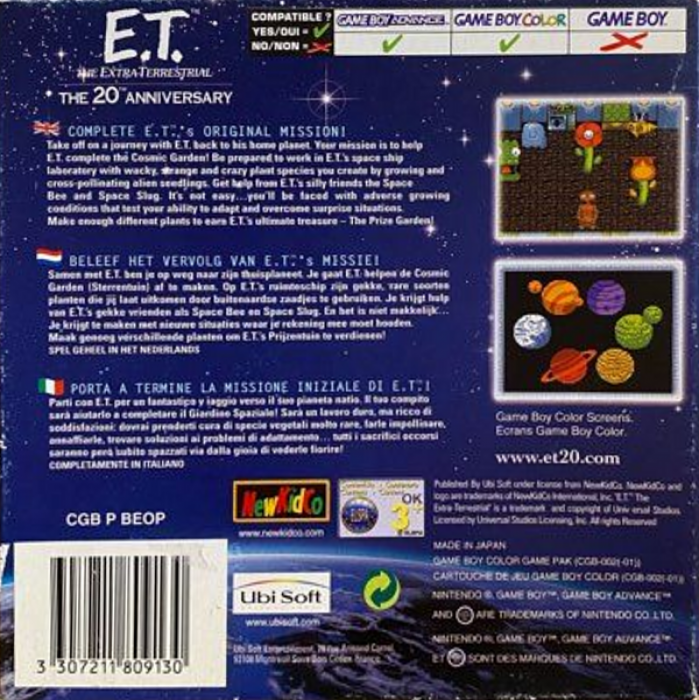 E.t. And The Cosmic Garden — box-2D-back (EU)