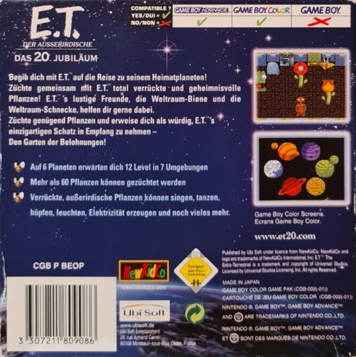 E.t. And The Cosmic Garden — box-2D-back (DE)