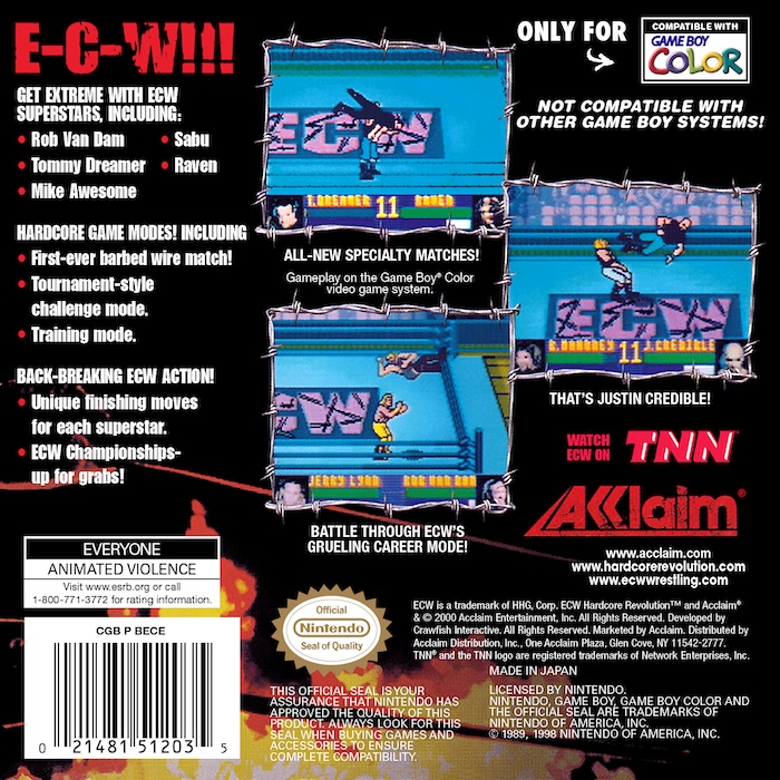 ECW Hardcore Revolution — box-2D-back (US)