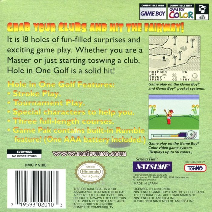 Hole In One Golf — box-2D-back (US)