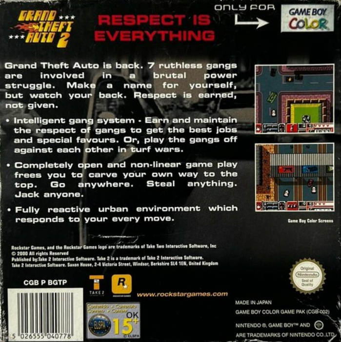 Grand Theft Auto 2 — box-2D-back (EU)