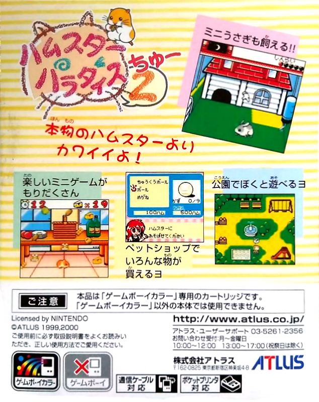 Hamster Paradise 2 — box-2D-back (JP)