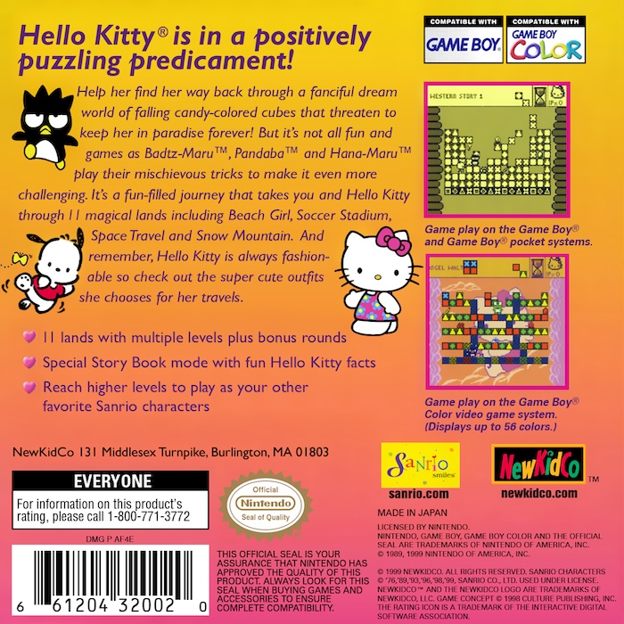 Hello Kitty's Cube Frenzy — box-2D-back (US)