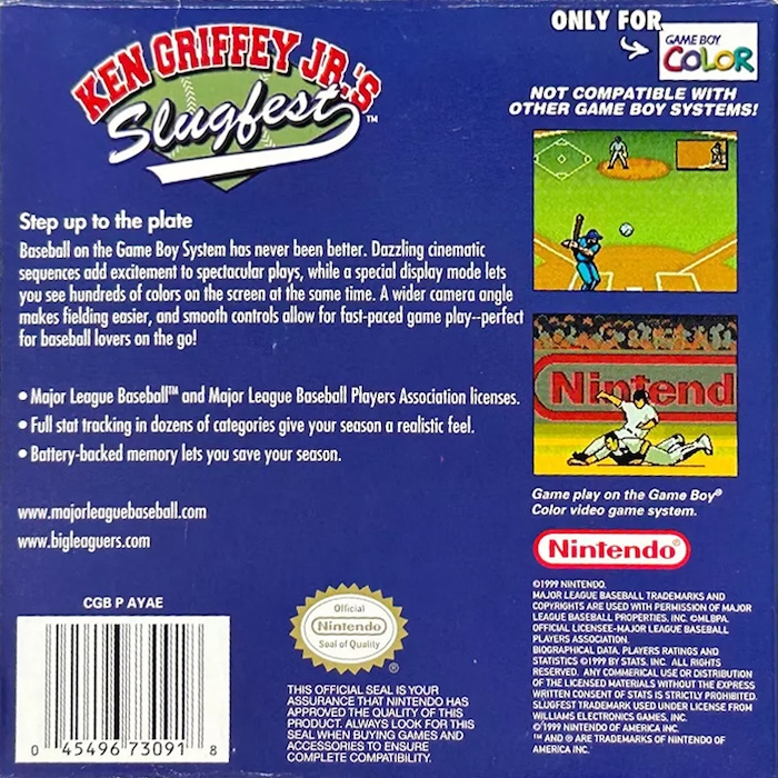 Ken Griffey Jr.'s Slugfest — box-2D-back (US)
