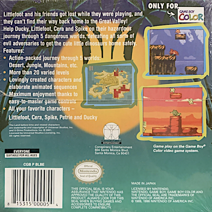 The Land Before Time — box-2D-back (US)