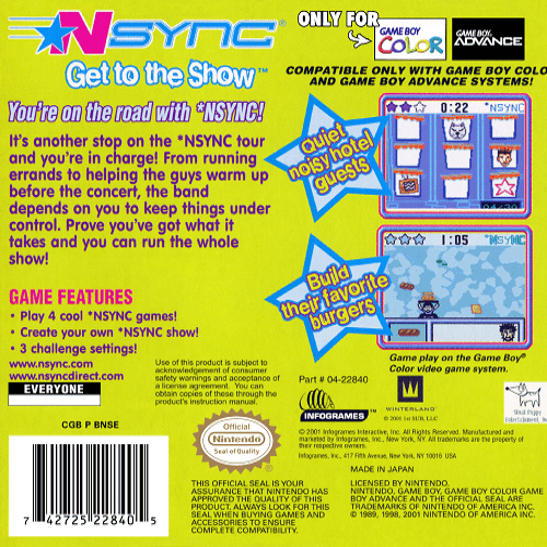 Nsync - Get To The Show — box-2D-back (US)