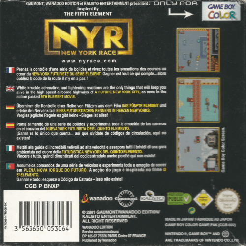 NYR - New York Race — box-2D-back (EU)