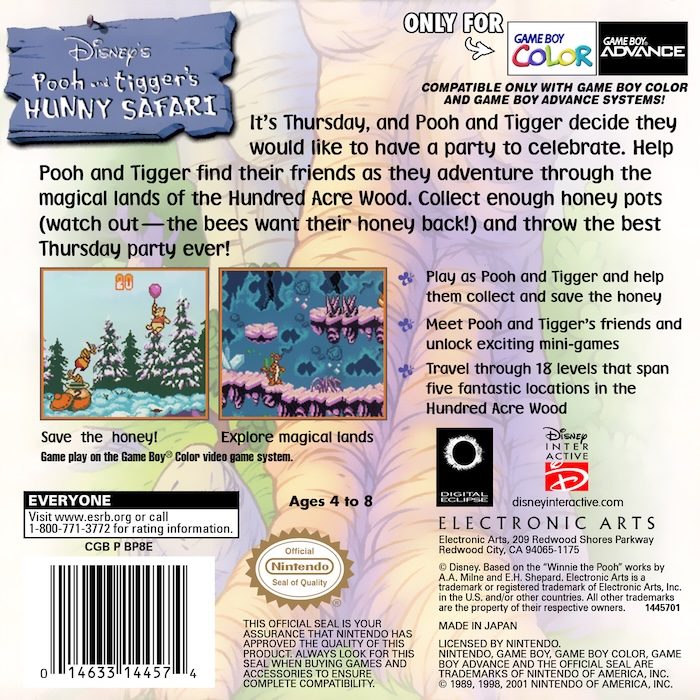 Pooh and Tigger's Hunny Safari — box-2D-back (US)