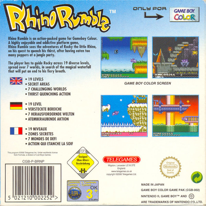 Rhino Rumble — box-2D-back (EU)