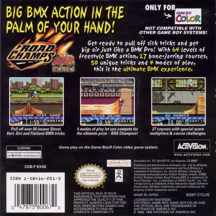 Road Champs - BXS Stunt Biking — box-2D-back (US)