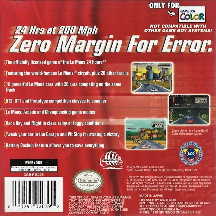 Test Drive - Le Mans — box-2D-back (US)