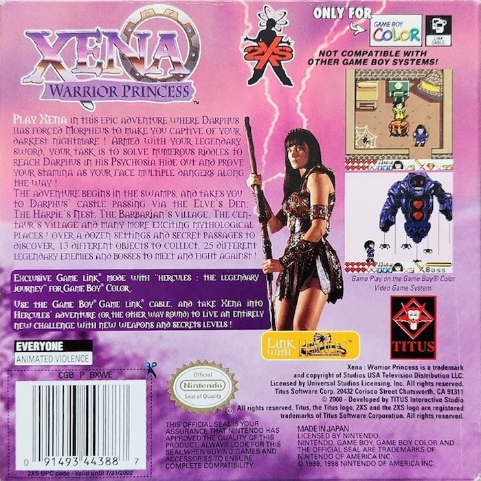 Xena - Warrior Princess — box-2D-back (US)