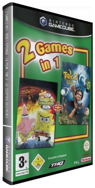 2 Games In 1 - Bob L'eponge - Le Film Tak 2 - Le Sceptre Des Reves — box-3D (WOR)
