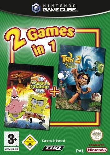 2 Games In 1 - Bob L'eponge - Le Film Tak 2 - Le Sceptre Des Reves box art