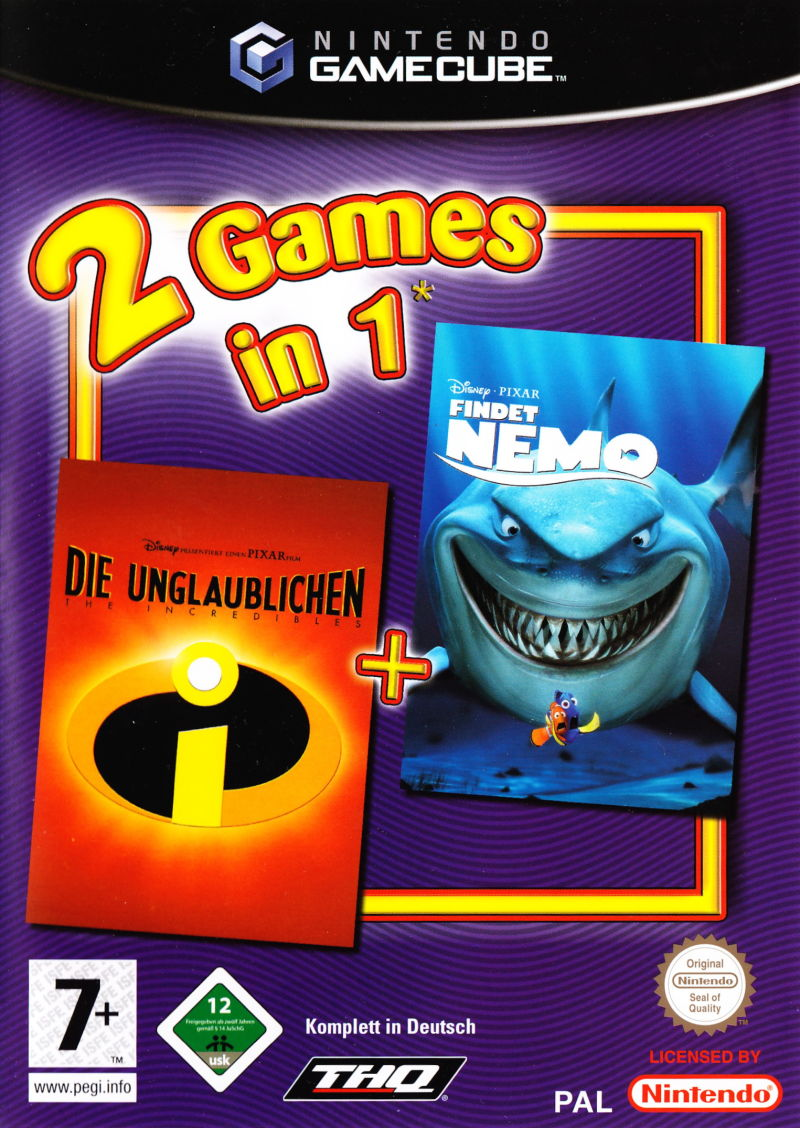 2 Games In 1 - The Incredibles / Finding Nemo box art