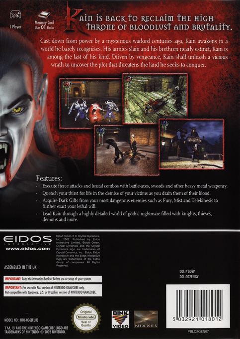 Blood Omen 2 - The Legacy of Kain Series — box-2D-back (EU)