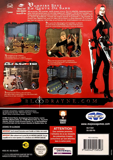 BloodRayne — box-2D-back (FR)
