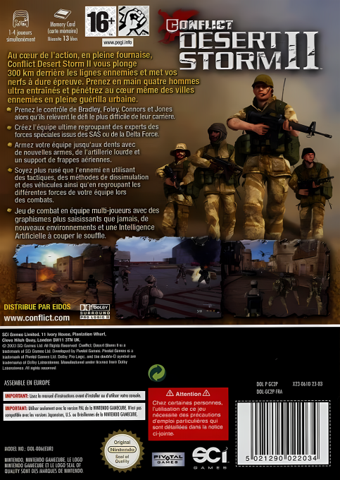 Conflict - Desert Storm 2 — box-2D-back (FR)