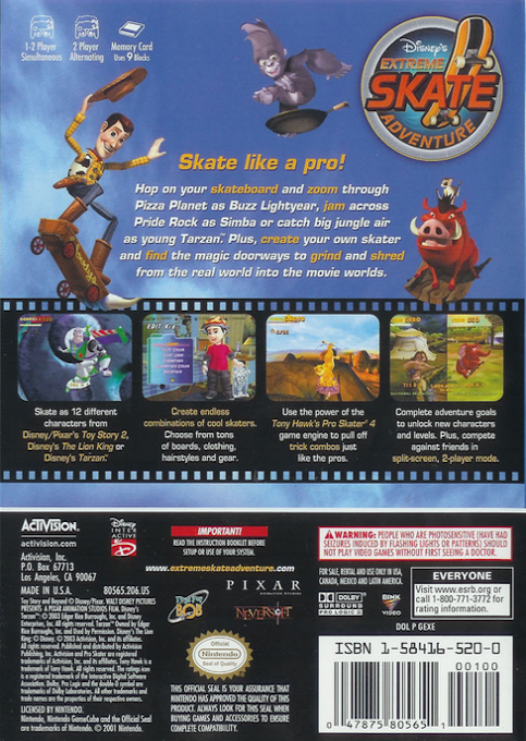 Disney's Extreme Skate Adventure — box-2D-back (US)