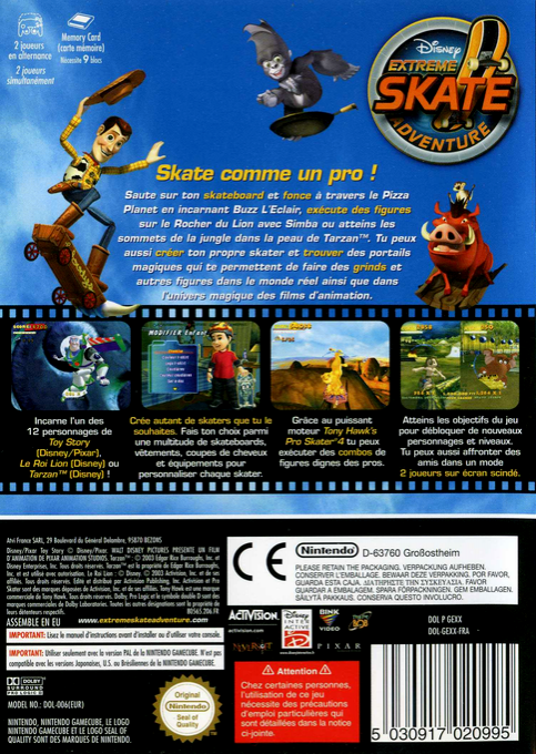 Disney's Extreme Skate Adventure — box-2D-back (FR)