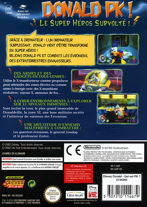 Disney's Donald Duck - PK — box-2D-back (FR)