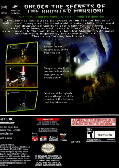 Haunted Mansion ,the — box-2D-back (US)
