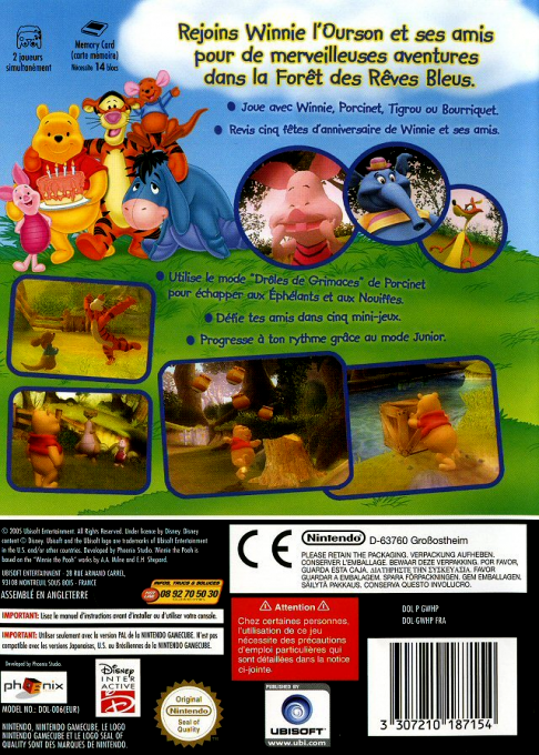 Winnie The Pooh's Rumbly Tumbly Adventure — box-2D-back (FR)
