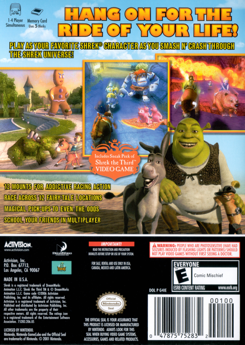 Shrek Smash n' Crash Racing — box-2D-back (US)