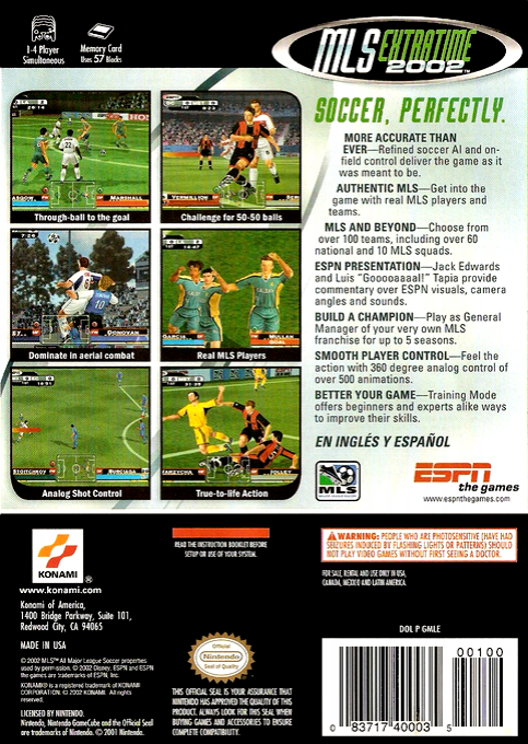 ESPN MLS ExtraTime 2002 — box-2D-back (US)