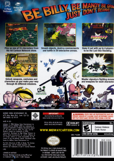 Grim Adventures Of Billy And Mandy, The — box-2D-back (US)