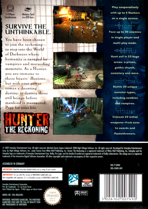 Hunter - The Reckoning — box-2D-back (EU)