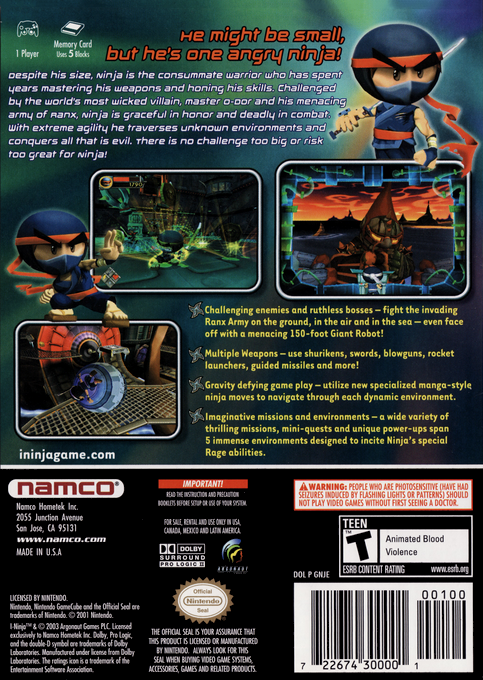 I-Ninja — box-2D-back (US)