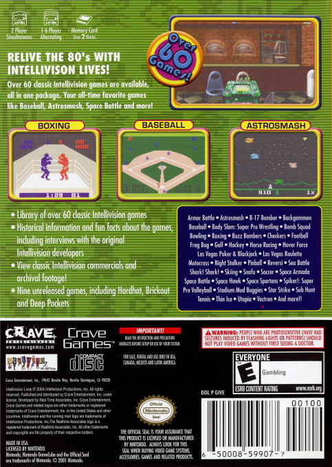 Intellivision Lives ! — box-2D-back (US)