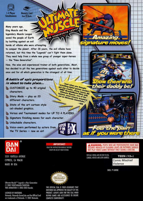 Ultimate Muscle - Legends Vs New Generation — box-2D-back (US)