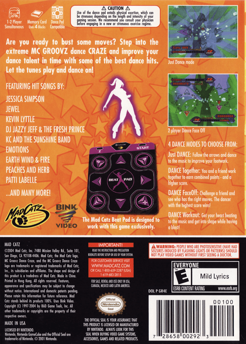 MC Groovz Dance Craze — box-2D-back (US)