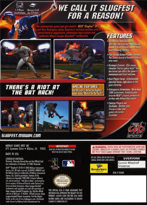 MLB SlugFest 20-03 — box-2D-back (US)