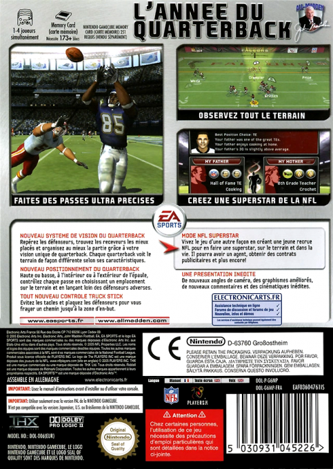 Madden NFL 06 — box-2D-back (FR)