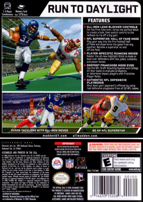Madden Nfl 07 — box-2D-back (US)
