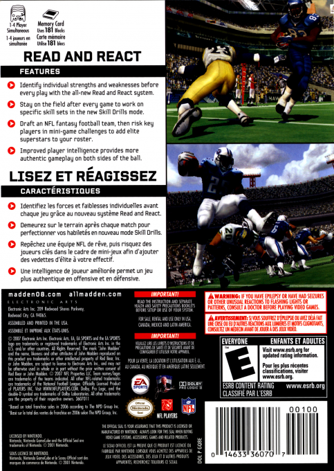 Madden NFL 08 — box-2D-back (US)