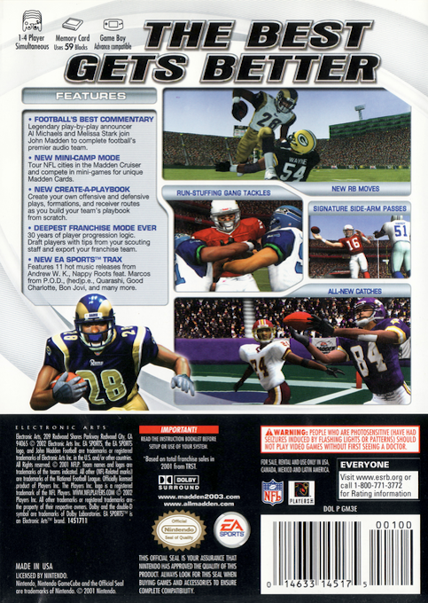 Madden NFL 2003 — box-2D-back (US)