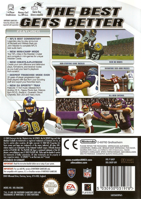 Madden NFL 2003 — box-2D-back (EU)