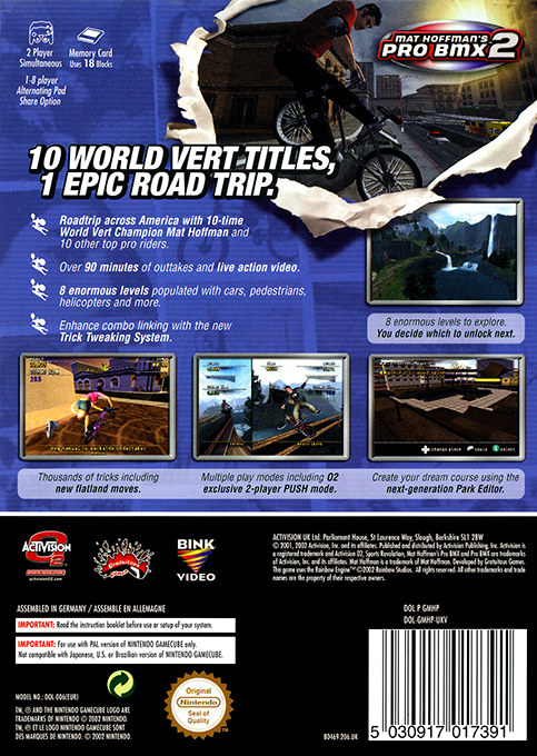 Mat Hoffman's Pro BMX 2 — box-2D-back (EU)