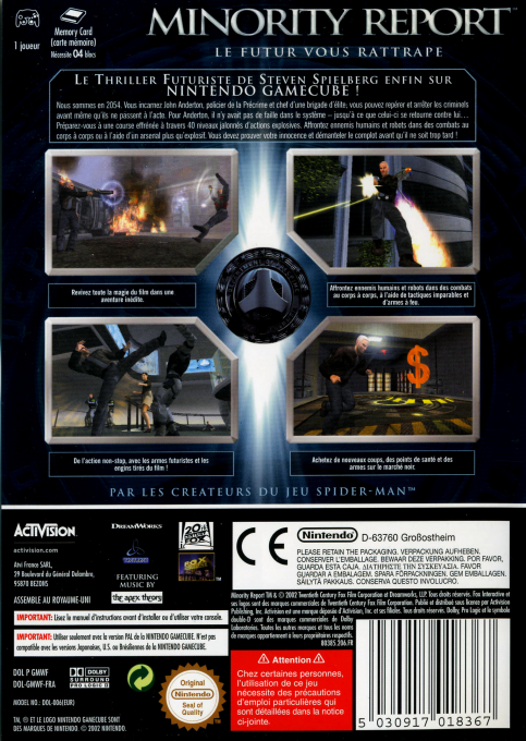 Minority Report - Everybody Runs — box-2D-back (FR)