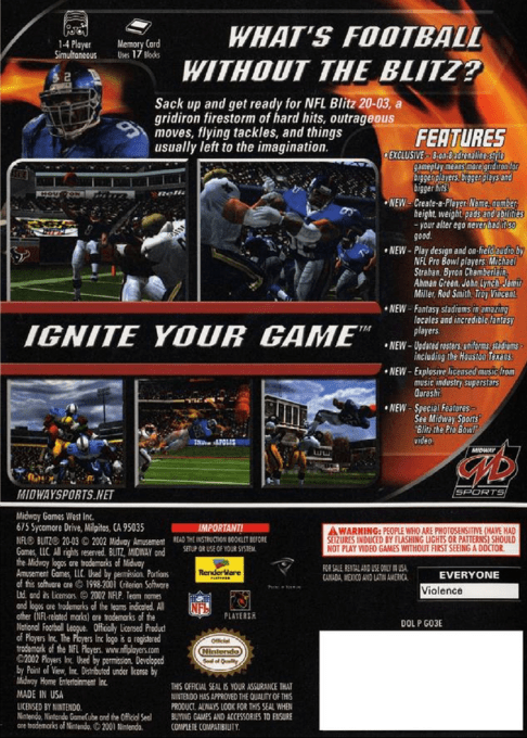 NFL Blitz 2003 — box-2D-back (US)