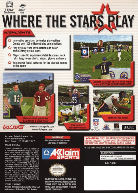NFL QB Club 2002 — box-2D-back (US)